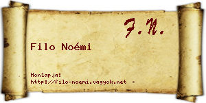 Filo Noémi névjegykártya